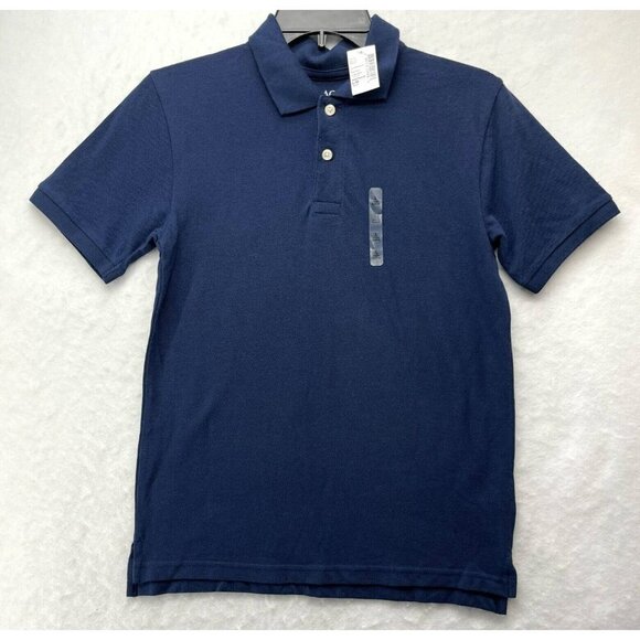 The Children's Place Polo Shirt Boy's L Navy Blue Collared Short Sleeve Pullover - Picture 1 of 12